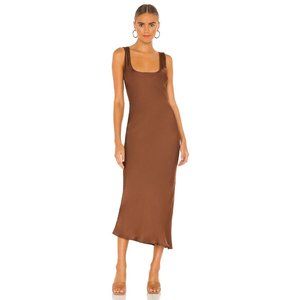 Cali Dreaming Simple Slip Dress in Tawny Medium New